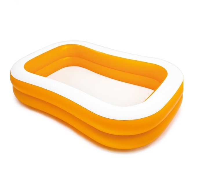 Bể bơi bơm hơi hình chữ nhật màu cam