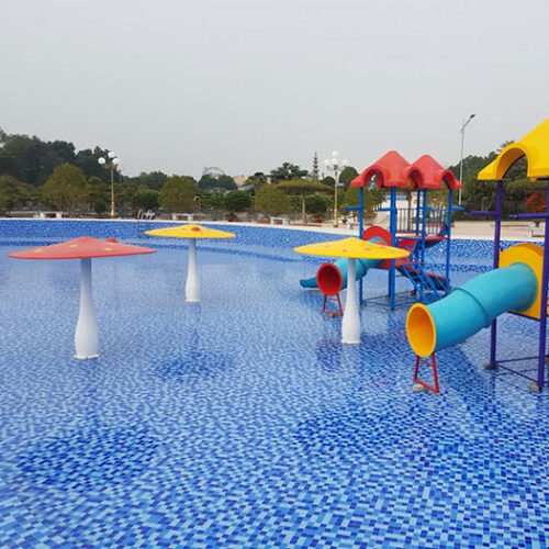 Thiết kế khu vui chơi cho trẻ em hồ bơi kết hợp cầu trượt